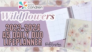 NEW ERIN CONDREN 2023 2024 DAILY DUO  WILDFLOWERS  A5 PLANNER [upl. by Ecirtnom]