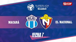 MACARÁ VS EL NACIONAL l SUPERLIGA FEMENINA ECUABET  FECHA 7 [upl. by Nairahcaz700]