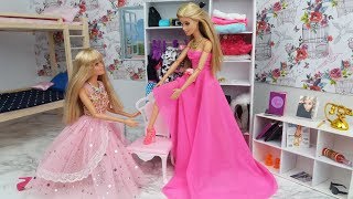 New Dress for Barbie Doll Barbie video in a DIY Miniature Doll House [upl. by Estes]