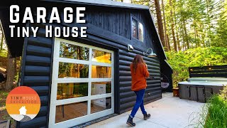 Garage Converted into STUNNING Modern Living Space  Tiny House Tour [upl. by Anekahs]