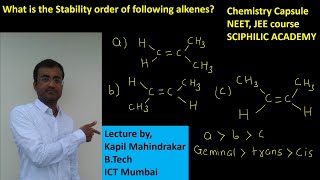 Stability of alkenes II Stability order of cis2butene trans2butene isobutene [upl. by Stefano]