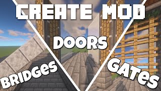 Minecraft Create Mod Tutorial  How to Make a Door Gate and Bridge Ep 26 [upl. by Cimbura370]