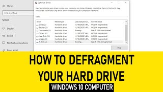 How to defragment your Hard drive Optimize Drives on Windows 10 Computer [upl. by Ajssatan857]