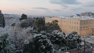 Starker Schneefall in Athen [upl. by Sheryl]