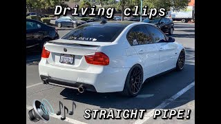 BMW e90 328i Muffler and Resonator Delete Exhaust Clips [upl. by Eatnom352]