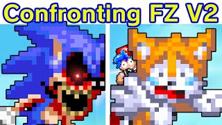 Friday Night Funkin SonicEXE Confronting Yourself Final Zone V2 GoodBad Ending FNF ModTails [upl. by Assiralc]