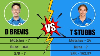 STUBBS vs BREVIS  T20 Batting Comparison  Tristan Stubbs Batting  Dewald Brevis Batting [upl. by Yehus879]