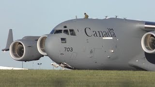 Amazing Royal Canadian Air Force C17 Takeoff from Leeds Bradford Airport [upl. by Aicilehp]