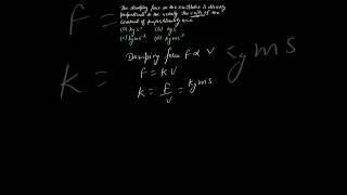 If damping force is directly proportional to the velocityFfind the unit of proportionality constant [upl. by Daveen]