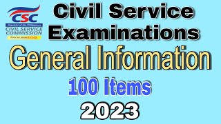 CIVIL SERVICE EXAM REVIEWER GENERAL INFORMATION  2023  ABRINICA CALZADO TV [upl. by Viviene]