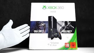 Xbox 360 E Console Unboxing  Online in 2023 Black Ops 2  Ghosts Bundle [upl. by Ahseenyt]