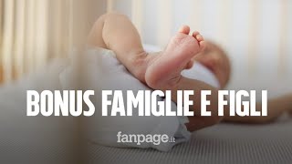 Bonus famiglie arrivano lassegno e la dote unica incentivi fino a 400 euro al mese [upl. by Sreip]