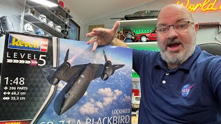 Unboxing the Revell 148 Scale Lockheed SR71 Blackbird Kit Model [upl. by Kafka]