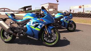 Suzuki GSXR1000 vs GSXR1000R Track Test [upl. by Alrak657]