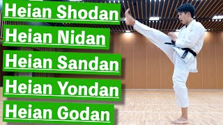 FULL TUTORIAL Heian Shodan Nidan Sandan Yondan amp Godan [upl. by Skerl]