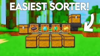 AUTOMATIC SORTING system in Minecraft Bedrock 120 — TUTORIAL [upl. by Shanahan]