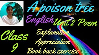 A poison tree Explanation Appreciation Literary device class 9 unit 2 poem [upl. by Orban991]