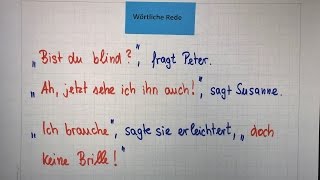 Wörtliche Rede direkte Rede mit Beispielen  Deutsch  Grammatik  Lehrerschmidt [upl. by Panthia]