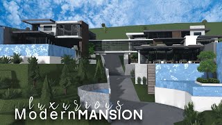 Bloxburg Luxurious Hillside Modern Mansion  Part 2  Speedbuild  ROBLOX bloxburg [upl. by Peonir]