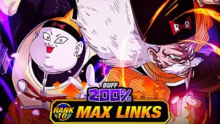 200 LEADER SKILL BUFF LEVEL 10 LINKS 100 RAINBOW STAR ANDROIDS 19 amp 20 DBZ Dokkan Battle [upl. by Ativ]