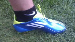 Hands on Adidas F50 adiZero BlueWhiteSlim  TrickshowSU [upl. by Paver]