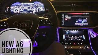 NEW 2021 Audi A6 Ambient Lighting  Exterior Lights  HOW TO SEPARATE THE AMBIENT LIGHT COLOR [upl. by Accem]