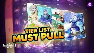 🏆TIER LIST de MUST PULL  TOP 10 MEJORES PERSONAJES de GenshinImpact [upl. by Yesnek]