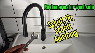 Wasserhahn Küche wechseln Anleitung Wasserhahn in der Küche selbst austauschen [upl. by Olmsted]