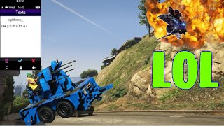 Trolling Tryhard With The FLAK CANNON in GTA5 online RAGE QUITS [upl. by Votaw]