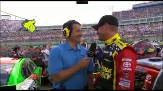 Danica Patrick photobombs Clint Bowyer During Interview [upl. by Akla]