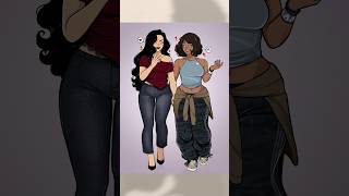 Drawing Modern Korrasami 👩🏽‍🤝‍👩🏻 with our Fashion Digital Brushes [upl. by Rafaelle651]