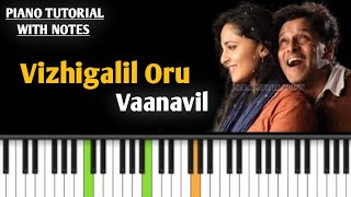 Vizhigalil Oru Vaanavil Song  Deiva Thirumagal 🎹 Piano Notes [upl. by Nnylirehs]