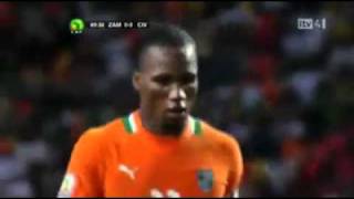 Penalty raté de Didier DROGBA Vs Zambie Finale CAN 2012 [upl. by Ydak206]