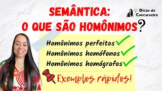 Semântica  Homônimos perfeitos homógrafos e homófonos [upl. by Valente]