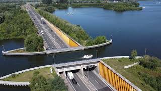 AQUEDUCT VELUWEMEER  Netherlands MOST FAMOUS water bridge [upl. by Byram]