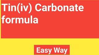 TinivCarbonate FormulaFormula for Tiniv Carbonate [upl. by Litt]