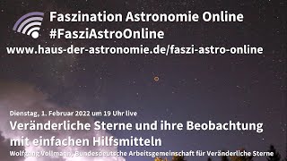 Veränderliche Sterne und ihre Beobachtung  Wolfgang Vollmann bei FasziAstroOnline [upl. by Ailatan]