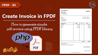 How to create invoice using FPDF in PHP Tamil  Part 5 [upl. by Yks976]