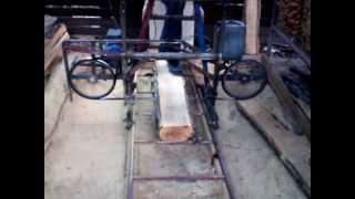 Home made band saw mill  cutting a small log [upl. by Crowe]