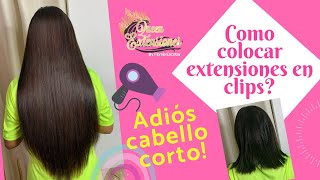 Cómo colocarse extensiones de cabello en clips  Queen extensiones [upl. by Urita55]