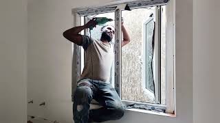 Upvc Casement Double Open Window Installation 2024  Kitchen Window  MWindows Vijayawada [upl. by Enajyram219]