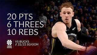 Donte DiVincenzo 20 pts 6 threes 10 rebs vs Bucks 2223 season [upl. by Lessur]