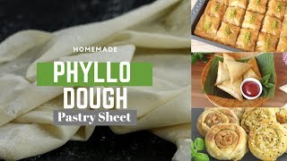 Easy Homemade Filo or Phyllo Dough Recipe Pastry sheet Recipe by Cooking Mate [upl. by Shelley]