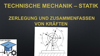 Zerlegung amp Zusammenfassen von Kräften  Technische Mechanik  Statik [upl. by Marcelline]