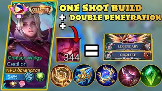 Cecilion Gameplay One Shot Build amp Double Pen for Tanky Heroes Cecilion Best Build 2023 mlbb fyp [upl. by Euqirdor]