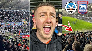 600 MILE DRIVE amp UNBELIEVABLE FULL TIME SCENES at SWANSEA CITY vs IPSWICH TOWN [upl. by Esiralc]