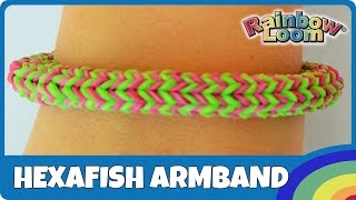 Rainbow Loom HexafishArmband  deutsche Anleitung [upl. by Low153]