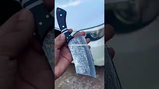 Damascus steel cleaver knife knifelife damascussteel bbq edc steel blade handmadeblades fyp [upl. by Tito]