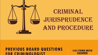 CRIMINOLOGY BOARD EXAM QUESTIONS CRIMINAL JURISPRUDENCE AND PROCEDURE [upl. by Rebmat181]