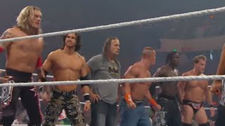 John Cena amp Bret Hart vs Edge amp Chris Jericho  Lumberjack Match Raw August 9 2010 [upl. by Molton]